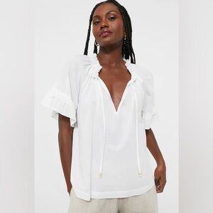 Tuckernuck White Ruffle Blouse